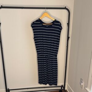 Banana Republic Navy and White Striped Top